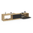 ID MARKET - Meuble TV extensible 140-200 cm RAPHAEL 2 portes bois et noir - vignette