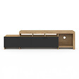ID MARKET - Meuble TV  180 cm MALO  bois et placards noirs - vignette