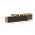 ID MARKET - Meuble TV  180 cm MALO  bois et placards noirs - vignette