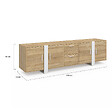 ID MARKET - Meuble TV 180 cm PHOENIX 4 portes + 2 tiroirs bois et blanc - vignette