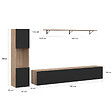 ID MARKET - Ensemble meuble TV 180 cm avec colonne et étagère ELIO bois et noir - vignette