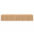 ID MARKET - Meuble TV 180 cm suspendu JULIETTE 2 portes lattes tasseau bois coloris chêne - vignette