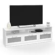 ID MARKET - Meuble TV 140 cm VITO portes givrées blanc - vignette
