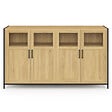ID MARKET - Buffet 140 cm DETROIT 4 portes avec vitrines design industriel - vignette
