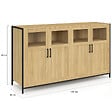 ID MARKET - Buffet 140 cm DETROIT 4 portes avec vitrines design industriel - vignette