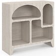 ID MARKET - Buffet organique 80 cm ALESIA 4 niches meuble de rangement effet travertin - vignette