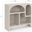 ID MARKET - Buffet organique 80 cm ALESIA 4 niches meuble de rangement effet travertin - vignette