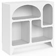 ID MARKET - Buffet organique 80 cm ALESIA bois blanc meuble de rangement 4 niches - vignette