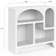 ID MARKET - Buffet organique 80 cm ALESIA bois blanc meuble de rangement 4 niches - vignette