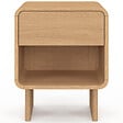 ID MARKET - Lot de 2 tables de chevet CAPUCINE 1 tiroir et 1 niche façon hêtre design arrondi - vignette