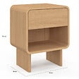 ID MARKET - Lot de 2 tables de chevet CAPUCINE 1 tiroir et 1 niche façon hêtre design arrondi - vignette
