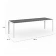 ID MARKET - Salon de jardin MADRID table 240 CM et 10 chaises empilables blanc et gris - vignette