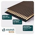 VOUNOT - Lot de 6 panneaux acoustiques muraux Tasseaux en bois MDF avec feutre noir 120x60x2.1cm chêne foncé - vignette