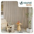 VOUNOT - Lot de 6 panneaux acoustiques muraux Tasseaux en bois MDF avec feutre noir 120x60x2.1cm chêne blanc - vignette