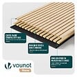 VOUNOT - Lot de 6 panneaux acoustiques muraux Tasseaux en bois MDF avec feutre noir 120x60x2.1cm chêne blanc - vignette