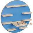 TECTAKE - Étagère murale pour 28 figurines, magnétique, adaptée aux toniebox 1 et 2, avec support écouteurs, suspension invisible, bleu, 44,5 x 16,5 cm - vignette