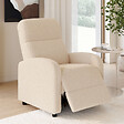 ID MARKET - Fauteuil relax CALEB en tissu bouclette beige avec dossier inclinable et repose pieds - vignette