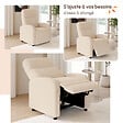 ID MARKET - Fauteuil relax CALEB en tissu bouclette beige avec dossier inclinable et repose pieds - vignette