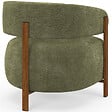 ID MARKET - Fauteuil ALBERT tissu chenille vert et pieds effet noyer - vignette