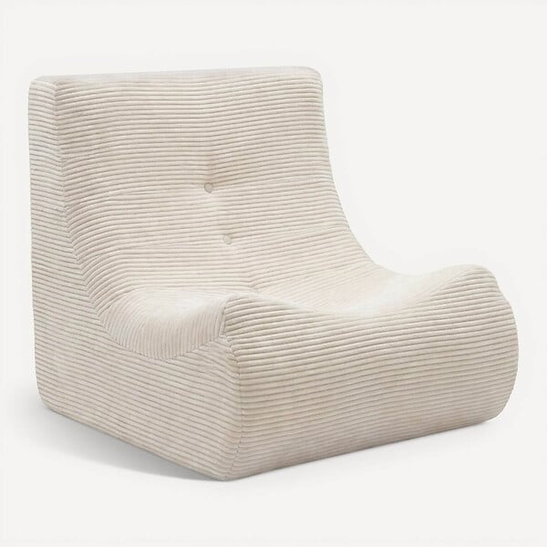 ID MARKET - Fauteuil chauffeuse compressé BILLY modulable 1 place velours côtelé beige - large