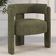ID MARKET - Fauteuil tripode GUSTAVE tissu chenille vert - vignette