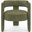 ID MARKET - Fauteuil tripode GUSTAVE tissu chenille vert - vignette