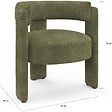 ID MARKET - Fauteuil tripode GUSTAVE tissu chenille vert - vignette