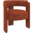 ID MARKET - Fauteuil tripode GUSTAVE tissu chenille terracotta - vignette