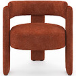 ID MARKET - Fauteuil tripode GUSTAVE tissu chenille terracotta - vignette