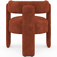 ID MARKET - Fauteuil tripode GUSTAVE tissu chenille terracotta - vignette