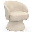 ID MARKET - Fauteuil pivotant CYRUS en tissu chenille beige - vignette