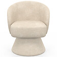 ID MARKET - Fauteuil pivotant CYRUS en tissu chenille beige - vignette