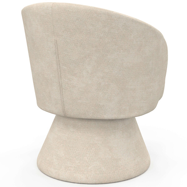 ID MARKET - Fauteuil pivotant CYRUS en tissu chenille beige - large