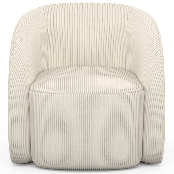 ID MARKET - Fauteuil CORI en velours côtelé beige - large