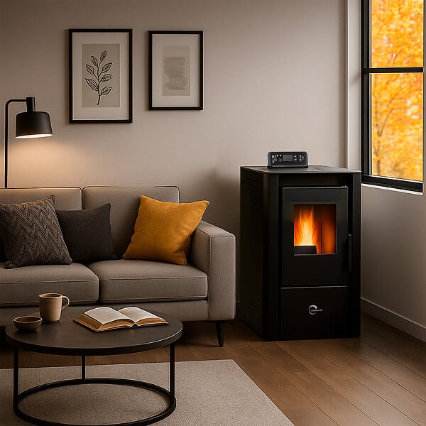 SANNOVER - Poêle à granulés air Anita 8,2 kW Noir Sannover - large