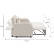 ID MARKET - Canapé droit 2 places convertible NOAH en tissu beige - vignette