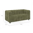 ID MARKET - Canapé droit 2 places capitonné AMANCE en tissu chenille vert kaki - vignette