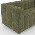 ID MARKET - Canapé droit 2 places capitonné AMANCE en tissu chenille vert kaki - vignette