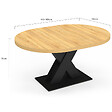 ID MARKET - Table à manger extensible ronde ALICIA 4-8 personnes bois et noir 110 - 150 cm - vignette