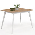 ID MARKET - Table scandinave extensible rectangle INGA 4-8 personnes plateau bois pieds blancs 110-150 cm - vignette