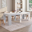 ID MARKET - Table console extensible ORLANDO 10 personnes 235 cm bois blanc - vignette
