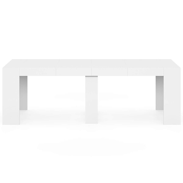 ID MARKET - Table console extensible ORLANDO 10 personnes 235 cm bois blanc - large