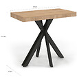 ID MARKET - Table console extensible ALIX 10 personnes 235 cm design industriel - vignette