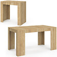 ID MARKET - Table console extensible ORLANDO 6 personnes 140 cm bois façon hêtre - vignette
