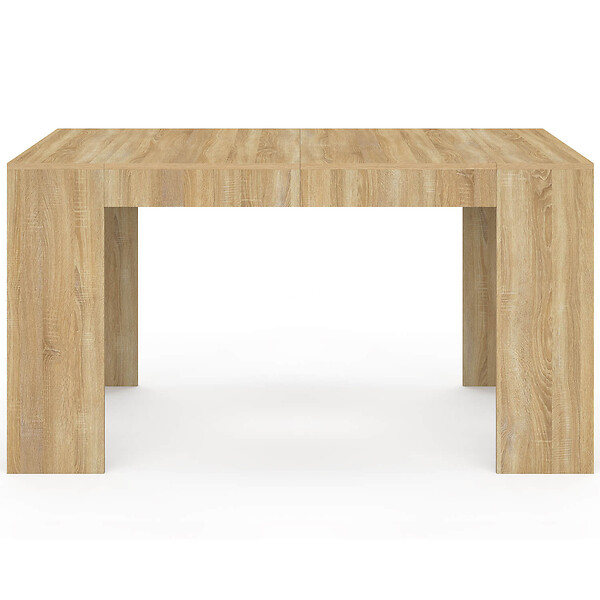 ID MARKET - Table console extensible ORLANDO 6 personnes 140 cm bois façon hêtre - large