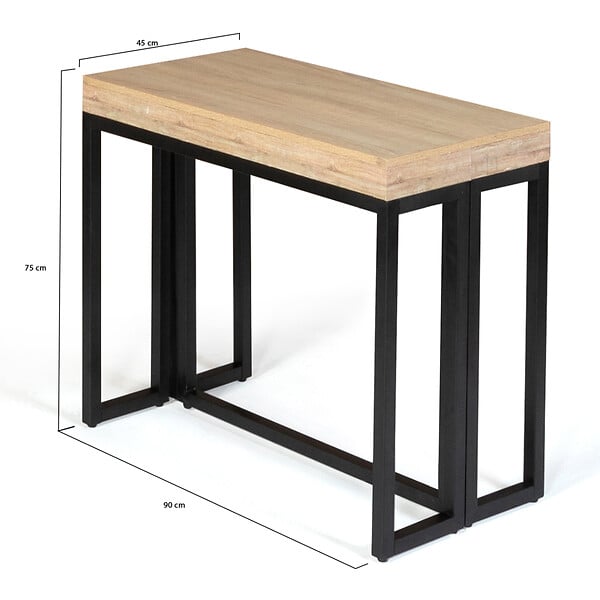 ID MARKET - Table console extensible TORONTO 14 personnes 300 cm design industriel - large