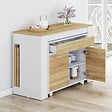 ID MARKET - Table buffet extensible ORLANDO 14 personnes 285 cm bois blanc façon hêtre - vignette