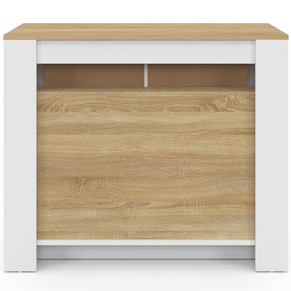 ID MARKET - Table buffet extensible ORLANDO 14 personnes 285 cm bois blanc façon hêtre - large