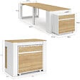 ID MARKET - Table buffet extensible ORLANDO 14 personnes 285 cm bois blanc façon hêtre - vignette