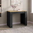 ID MARKET - Table console extensible ORLANDO 6 personnes 140 cm bois noir et façon hêtre - vignette